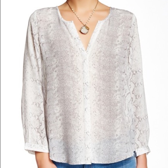 Joie Snakeskin Printed Silk Top Python Blouse - Picture 8 of 8